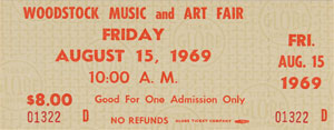 Lot #7207 Woodstock Set of (6) Tickets - Image 2