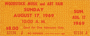 Lot #7207 Woodstock Set of (6) Tickets - Image 5