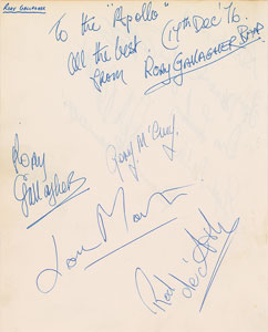 Lot #7228 Rory Gallagher Band Signatures