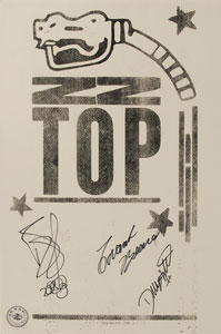 Lot #7255  ZZ Top Signed Print and Tour Program - Image 2