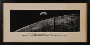 Lot #320 First Photo of Earth Taken by a