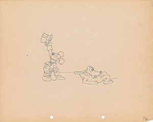 Lot #397 Mickey and Pluto production drawing from Mickey’s Gala Premiere - Image 1