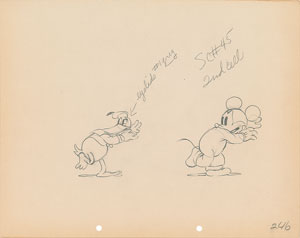 Lot #405 Mickey Mouse and Donald Duck production drawing from Mickey’s Service Station - Image 1