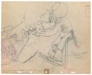 Lot #411 Goofy production drawing from Mickey’s Amateurs - Image 1