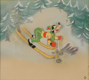 Lot #437 Goofy production cel from The Art of Skiing - Image 1