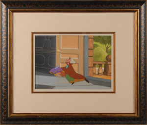Lot #447 Footman and Glass Slipper production cel from Cinderella - Image 2