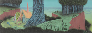 Lot #462 Eyvind Earle concept painting from