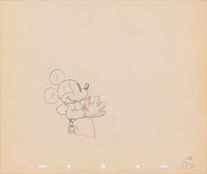 Lot #420 Mickey Mouse production drawing from The Worm Turns - Image 1