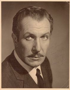 Lot #8250 Vincent Price Oversized Signed