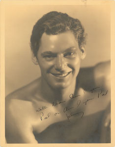 Lot #8165 Johnny Weissmuller Oversized Signed
