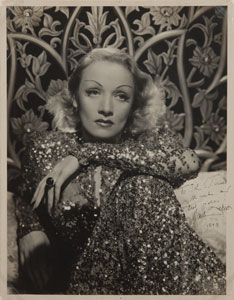 Lot #8080 Marlene Dietrich Oversized Signed