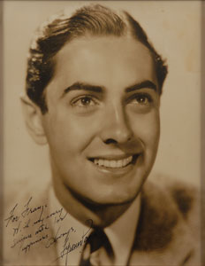 Lot #8147 Tyrone Power Oversized Signed Photograph