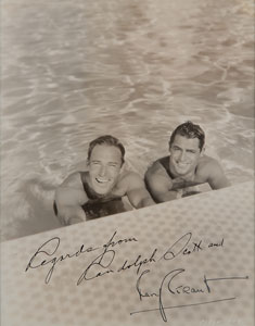 Lot #8113 Cary Grant and Randolph Scott Signed Photograph - Image 1
