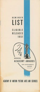 Lot #8175 Academy Awards 1951 Ballot - Image 3