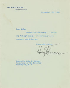 Lot #105 Harry S. Truman - Image 1