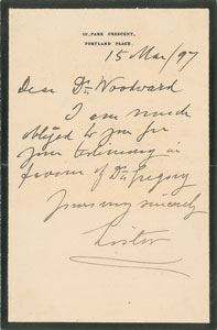 Lot #240 Joseph Lister - Image 1