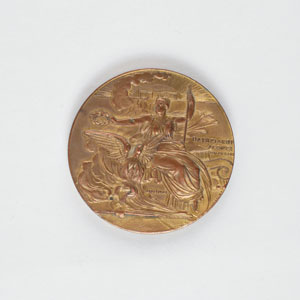 Lot #9001 Athens 1896 Summer Olympics Gilt Bronze Participation Medal - Image 1