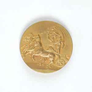 Lot #9016 London 1908 Summer Olympics Gold Participation Medal - Image 1