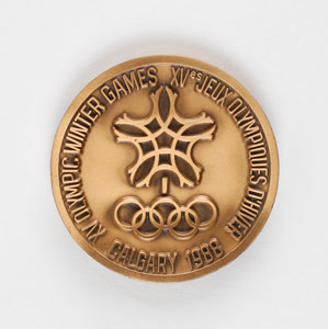 Lot #9137 Calgary 1988 Winter Olympics Bronze Participation Medal - Image 2