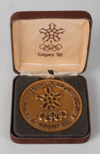 Lot #9137 Calgary 1988 Winter Olympics Bronze Participation Medal - Image 3