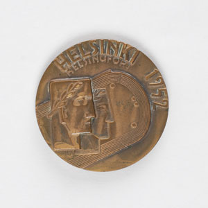 Lot #9080 Helsinki 1952 Summer Olympics Bronze Participation Medal - Image 1