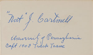 Lot #9025 London 1908 Summer Olympics: Nathaniel Cartmell Signature - Image 1