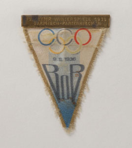 Lot #9060 Garmisch 1936 Winter Olympics Pair of Silk Tickets - Image 1