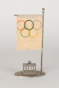 Lot #9069 Berlin 1936 Summer Olympics Souvenir Brandenburg Gate and Pennant - Image 2