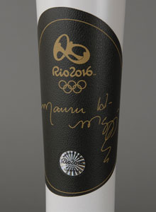 Lot #9172 Rio 2016 Summer Olympics Torch With Original Display and Accompaniments - Image 3