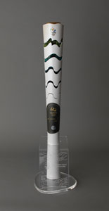 Lot #9172 Rio 2016 Summer Olympics Torch With Original Display and Accompaniments - Image 4