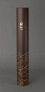 Lot #9172 Rio 2016 Summer Olympics Torch With Original Display and Accompaniments - Image 9