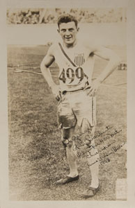 Lot #9043 Amsterdam 1928 Summer Olympics: Ray Barbuti Signed Photograph - Image 1