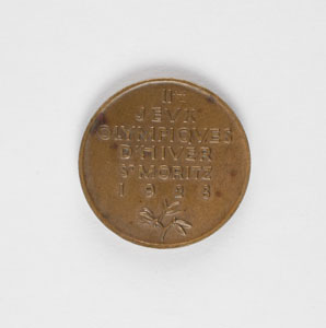 Lot #9039 St. Moritz 1928 Winter Olympics Bronze Participation Medal - Image 2