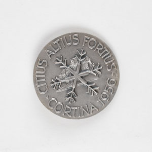 Lot #9084 Cortina 1956 Winter Olympics Silver Participation Medal - Image 2