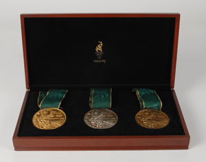Lot #9151 Atlanta 1996 Summer Olympics Set of Gold, Silver, and Bronze Winner’s Medals - Image 1