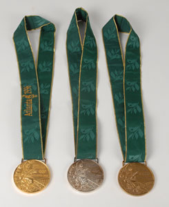 Lot #9151 Atlanta 1996 Summer Olympics Set of Gold, Silver, and Bronze Winner’s Medals - Image 11