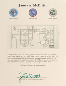 Lot #320 Jim McDivitt's Apollo 9 Flown Schematic - Image 3