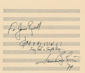 Lot #505 Leonard Bernstein - Image 1
