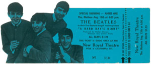 Lot #7045 Beatles Pair of ‘Hard Days Night” Tickets - Image 2