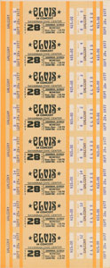 Lot #7075 Elvis Presley Sheet of Unperforated 1977 Concert Tickets