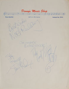 Lot #7087  Classic Rock Legends Signatures: Hendrix, Led Zeppelin, Deep Purple, Canned Heat - Image 1