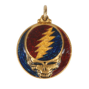 Lot #7120 Grateful Dead Gold ‘Steal Your Face’ Pendant By Owsley Stanley - Image 1