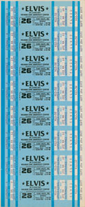 Lot #7077 Elvis Presley Sheet of Unperforated 1977 Concert Tickets