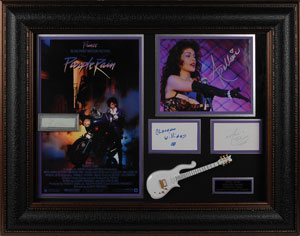 Lot #7524 Prince ‘Purple Rain’ Signature Display - Image 1