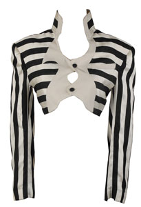 Lot #7406  Prince Black and White Striped Bolero Jacket - Image 1