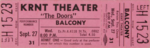 Lot #7115 The Doors 1967 KRNT Theater Concert Ticket