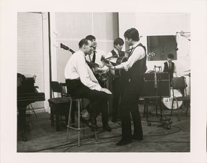Lot #7063 Beatles and George Martin 1963 Dezo Hoffmann Oversized Photograph