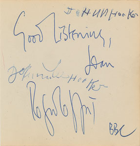 Lot #7158 John Lee Hooker Twice-Signed Album Page - Image 1