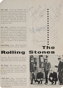 Lot #7095 Rolling Stones Signed Program Page