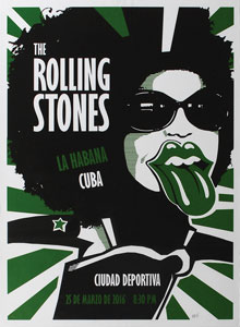 Lot #7107 Rolling Stones 2016 Cuban Concert Poster - Image 1